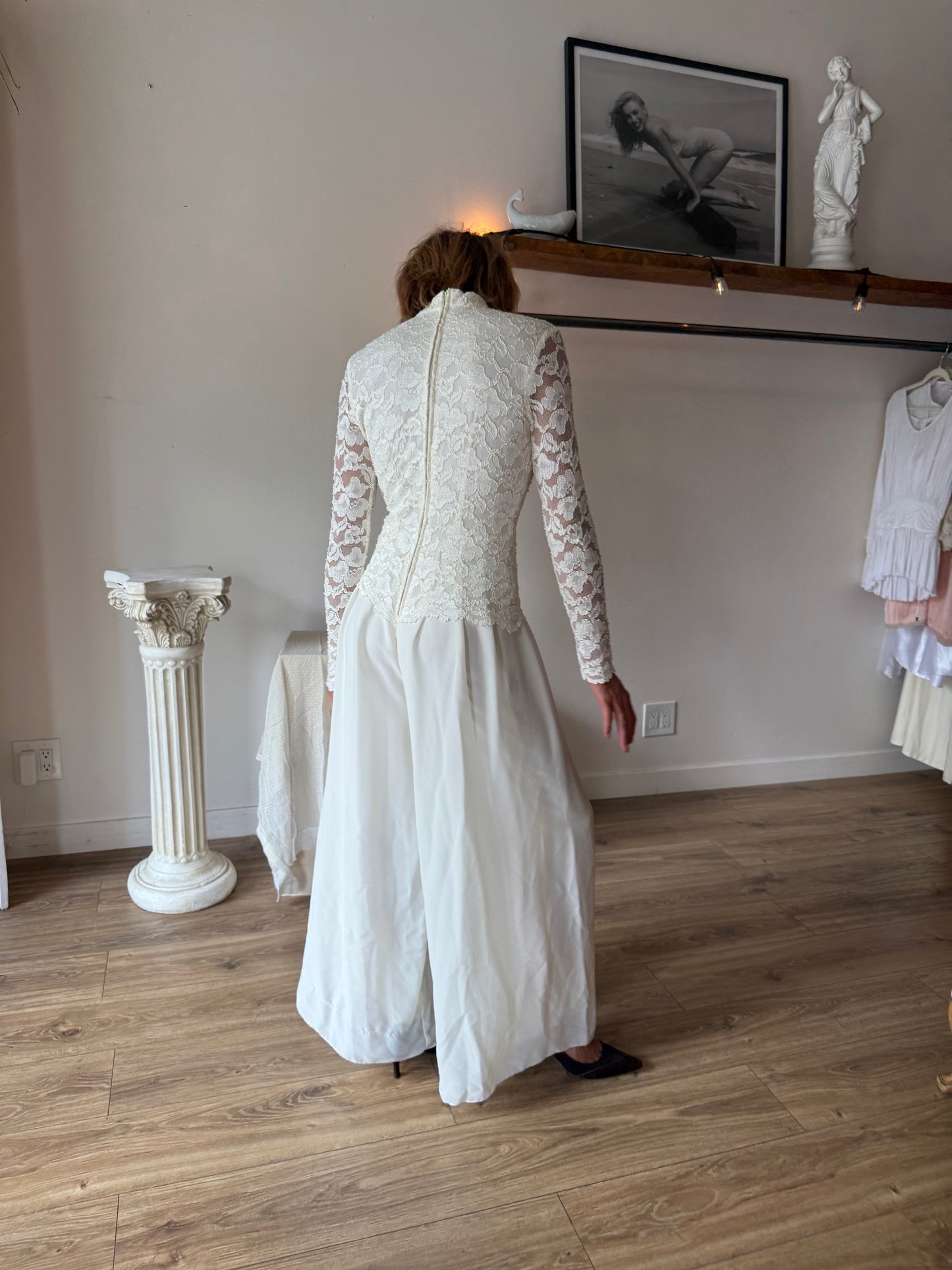 Frenze Bridal Cream Lace Jumpsuit