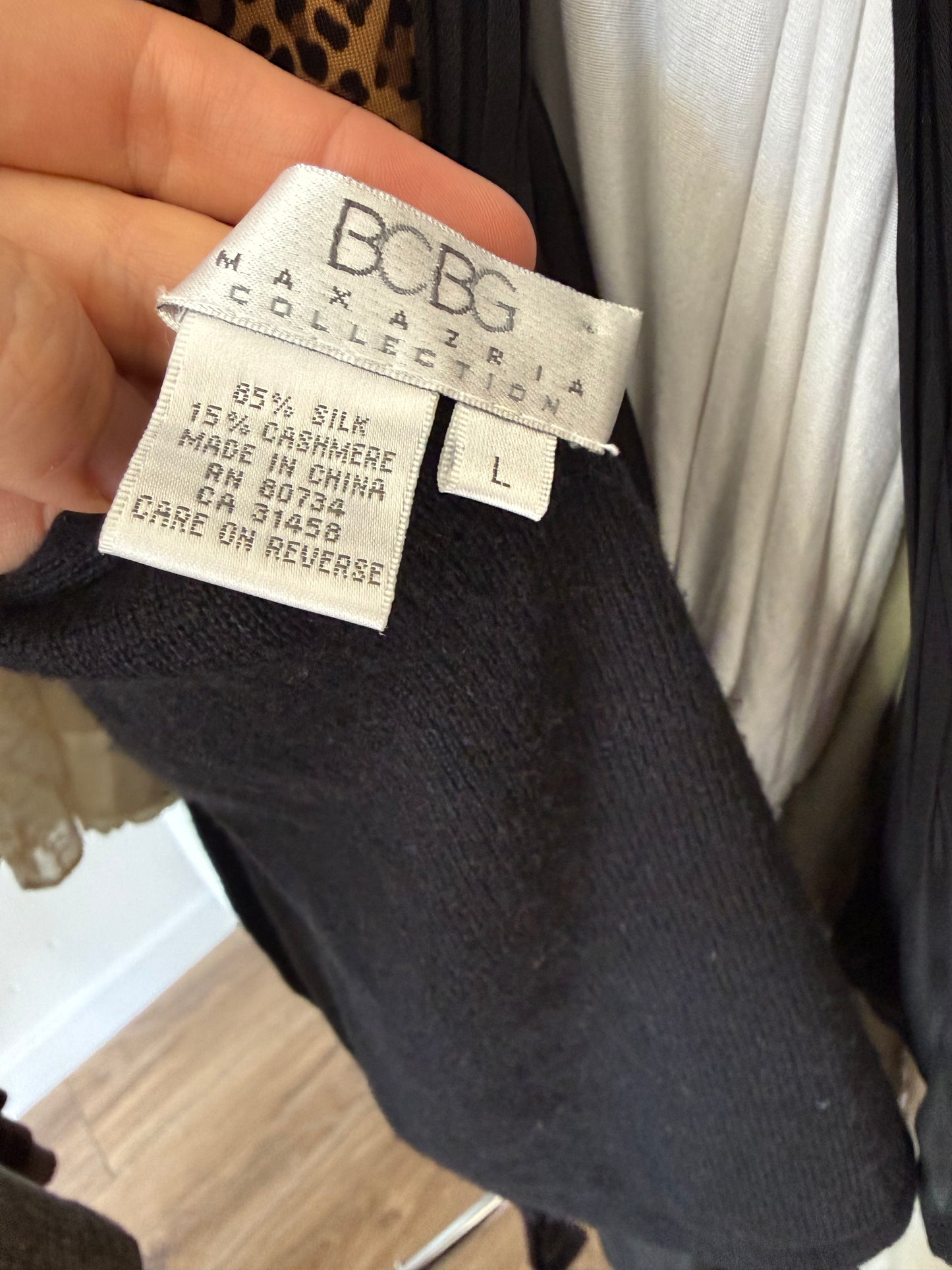 BCBG cashmere silk wrap halter top