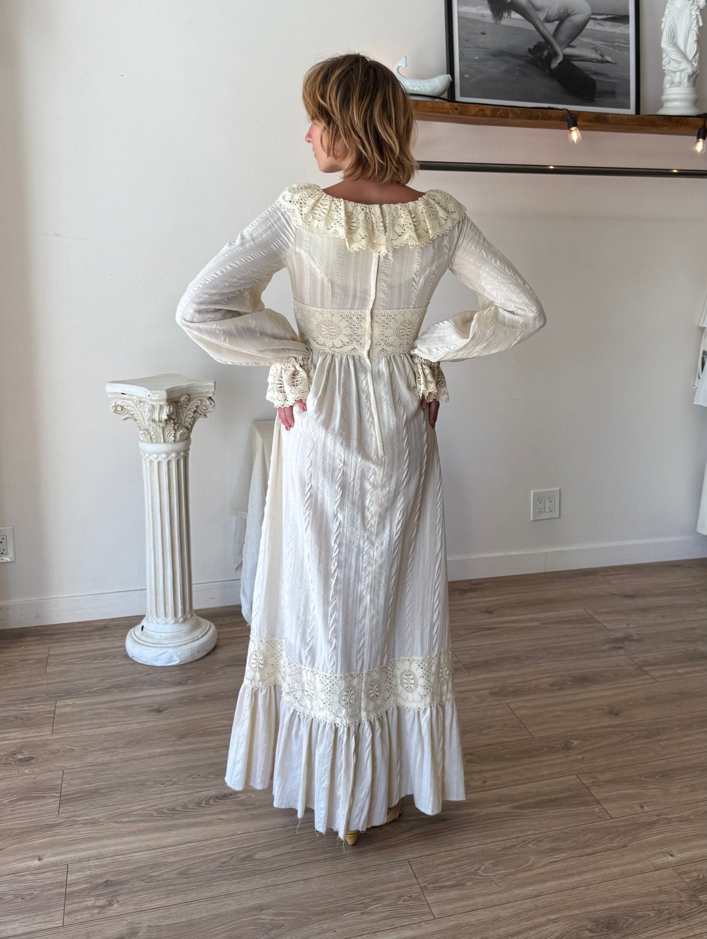 Joy Stevens 1970s Edwardian Style Dress