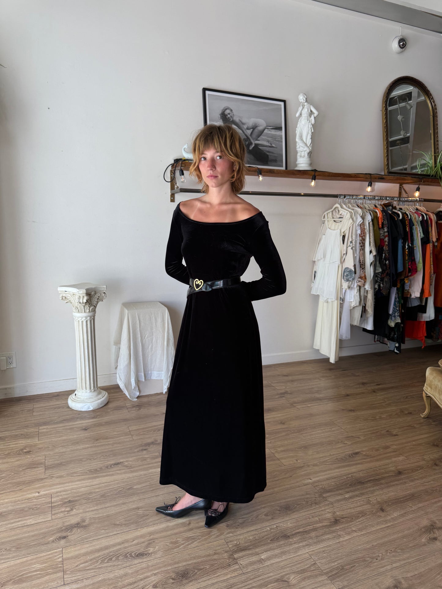 Eddie Bauer 90s velvet maxi dress