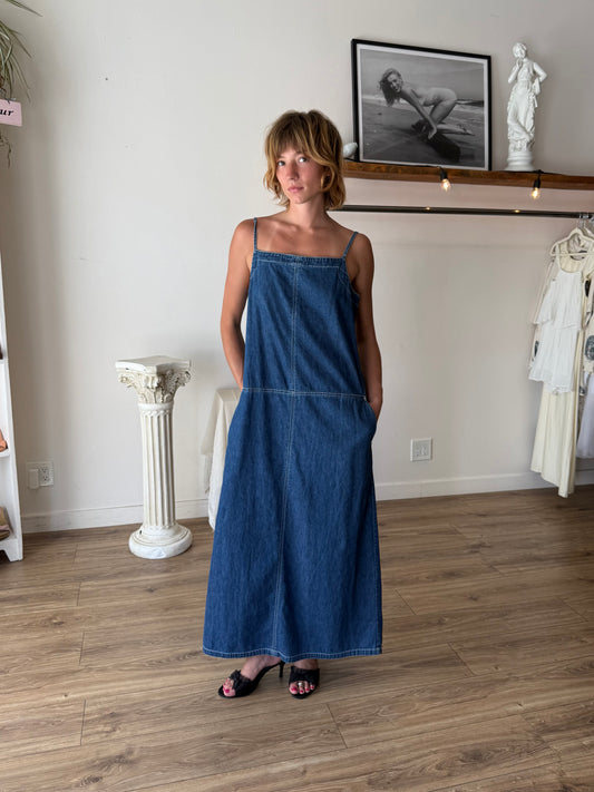 DKNY denim maxi dress