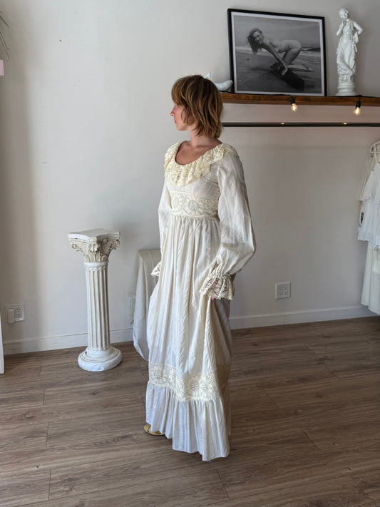 Joy Stevens 1970s Edwardian Style Dress