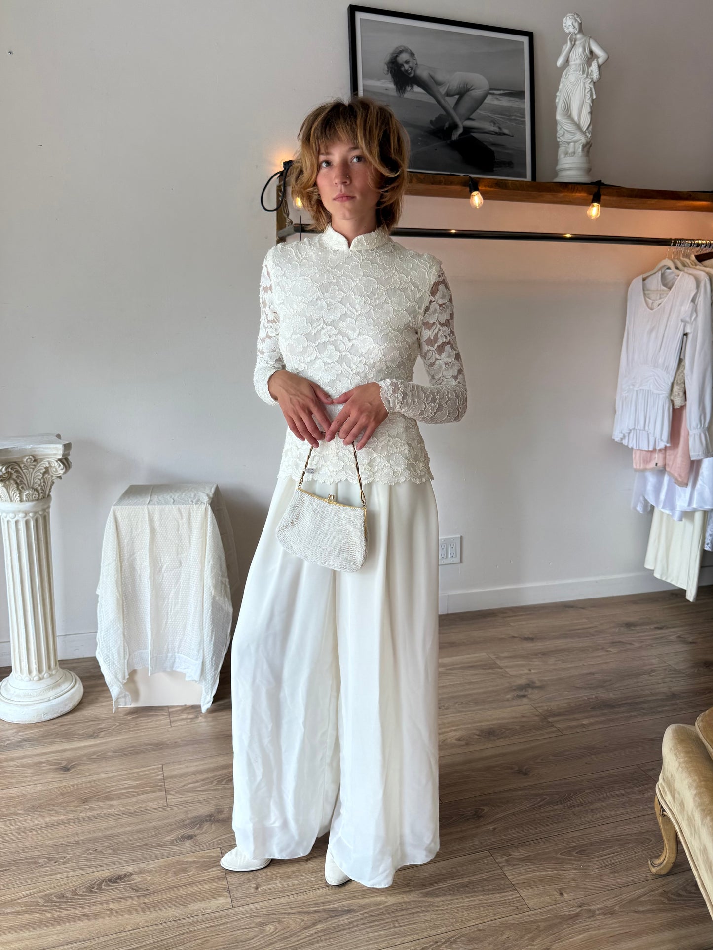 Frenze Bridal Cream Lace Jumpsuit