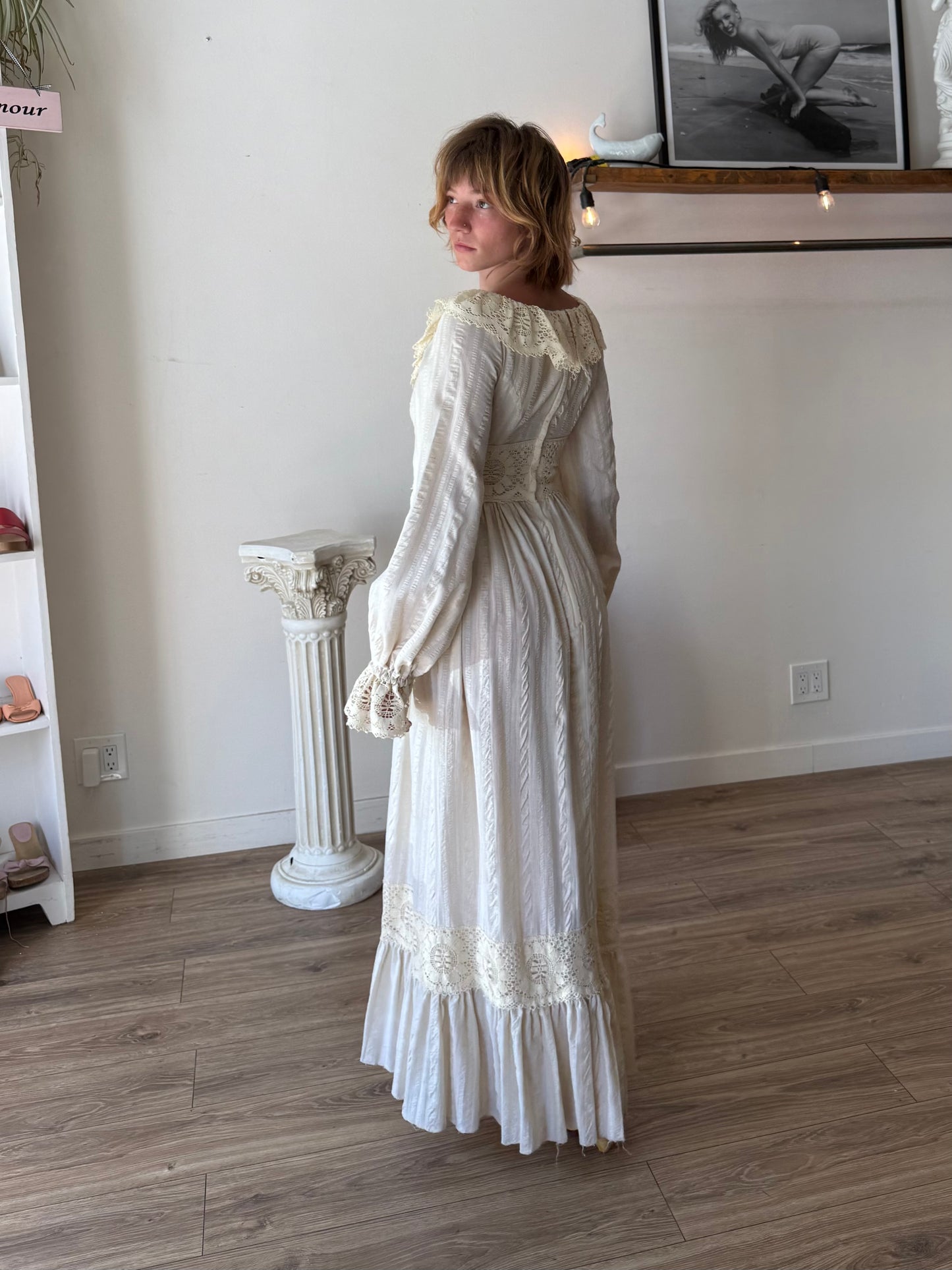 Joy Stevens 1970s Edwardian Style Dress