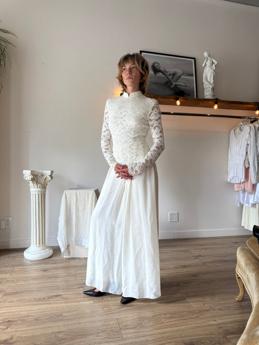 Frenze Bridal Cream Lace Jumpsuit