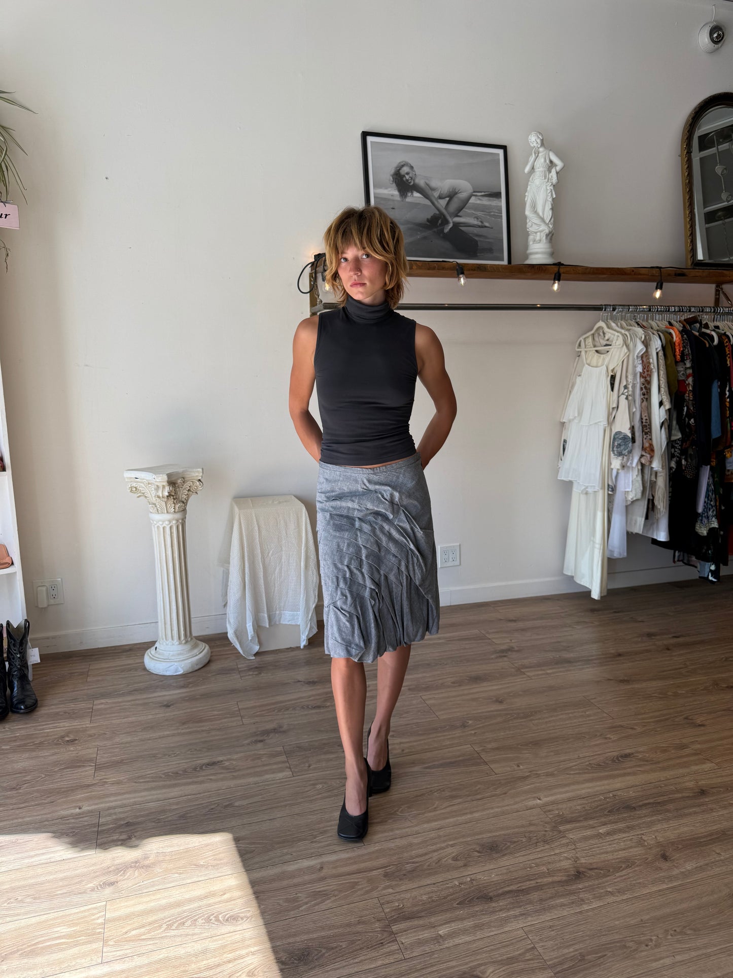 2000s pleated bubble skirt