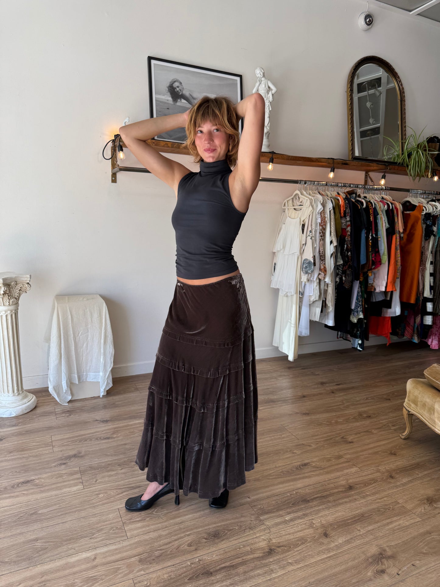 Ideology Velvet Maxi Skirt