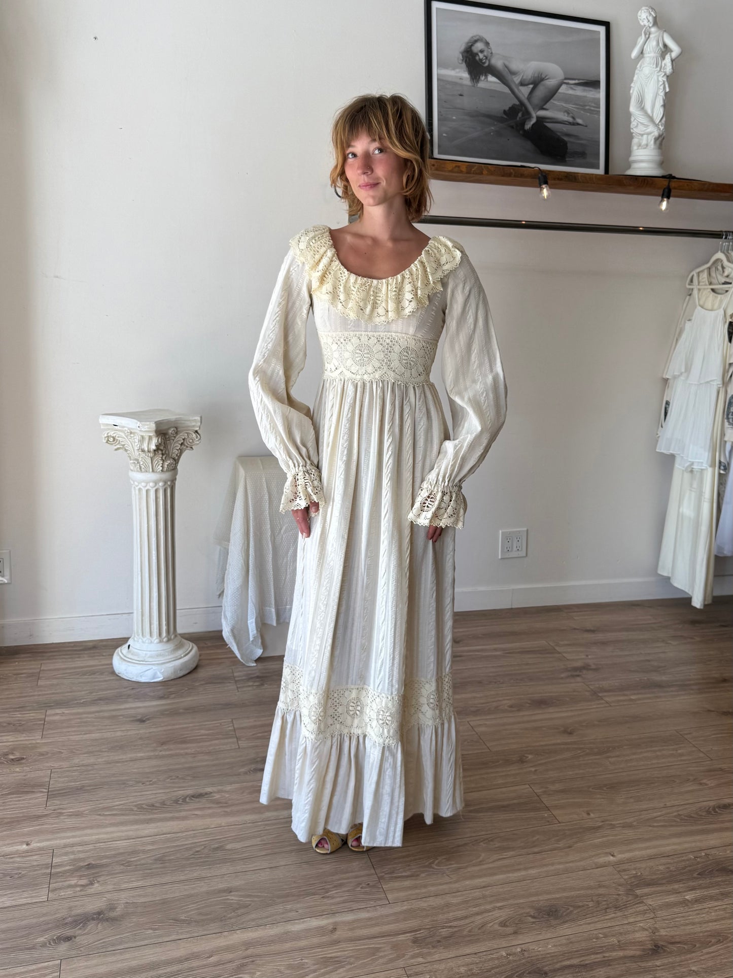 Joy Stevens 1970s Edwardian Style Dress