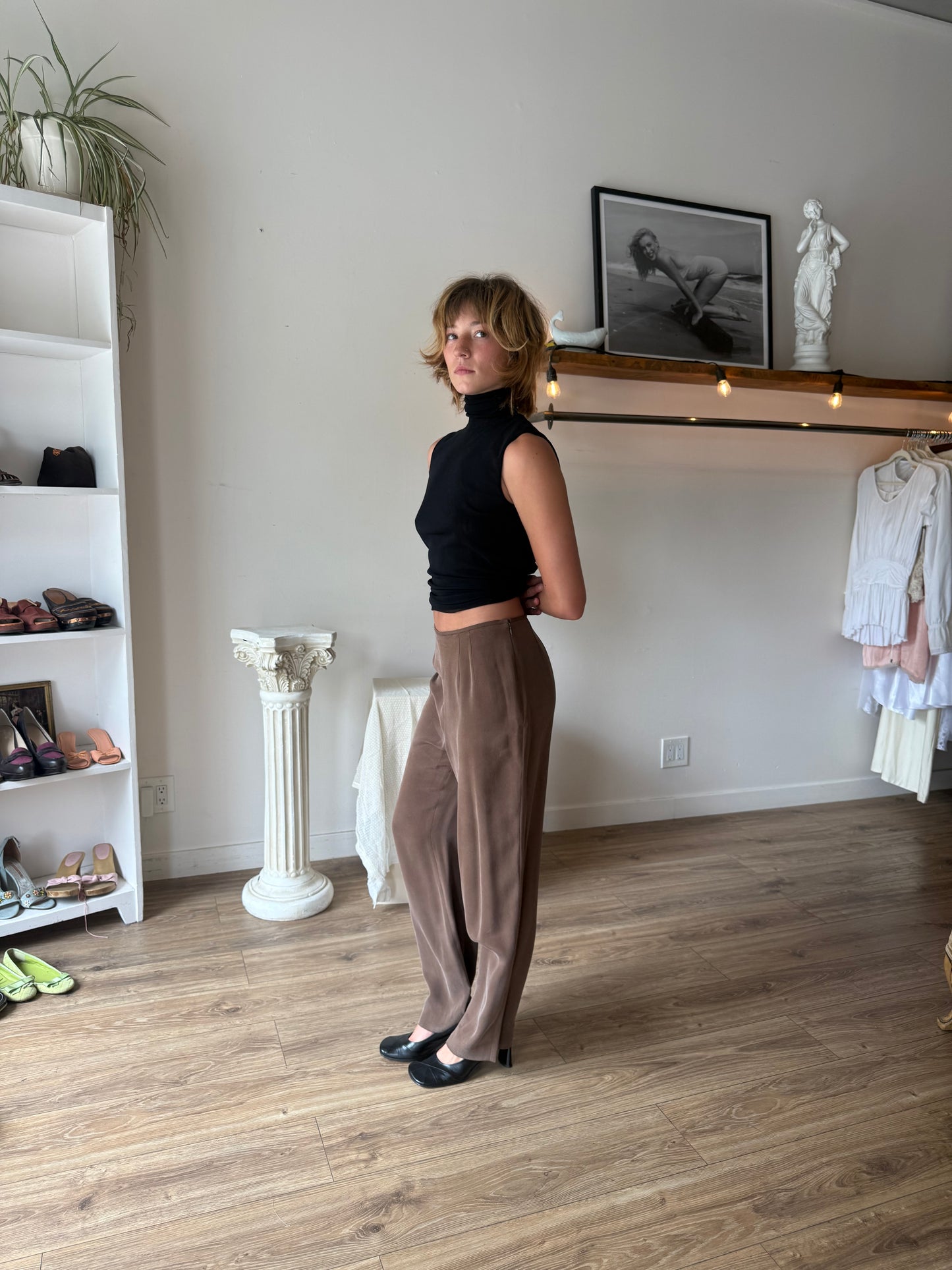 Vintage 100% silk pants