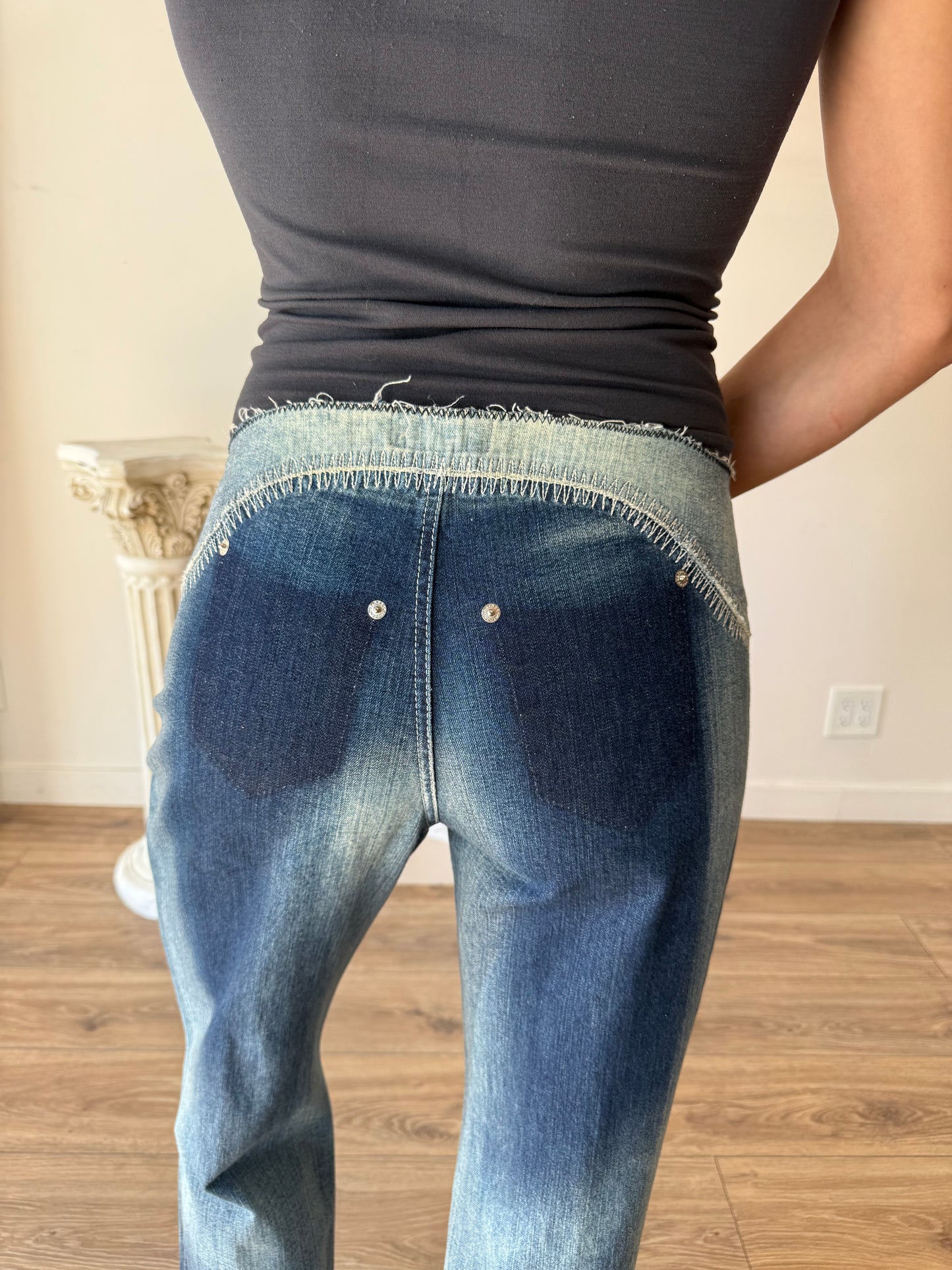 Roccobarocco 2000s flare denim pants