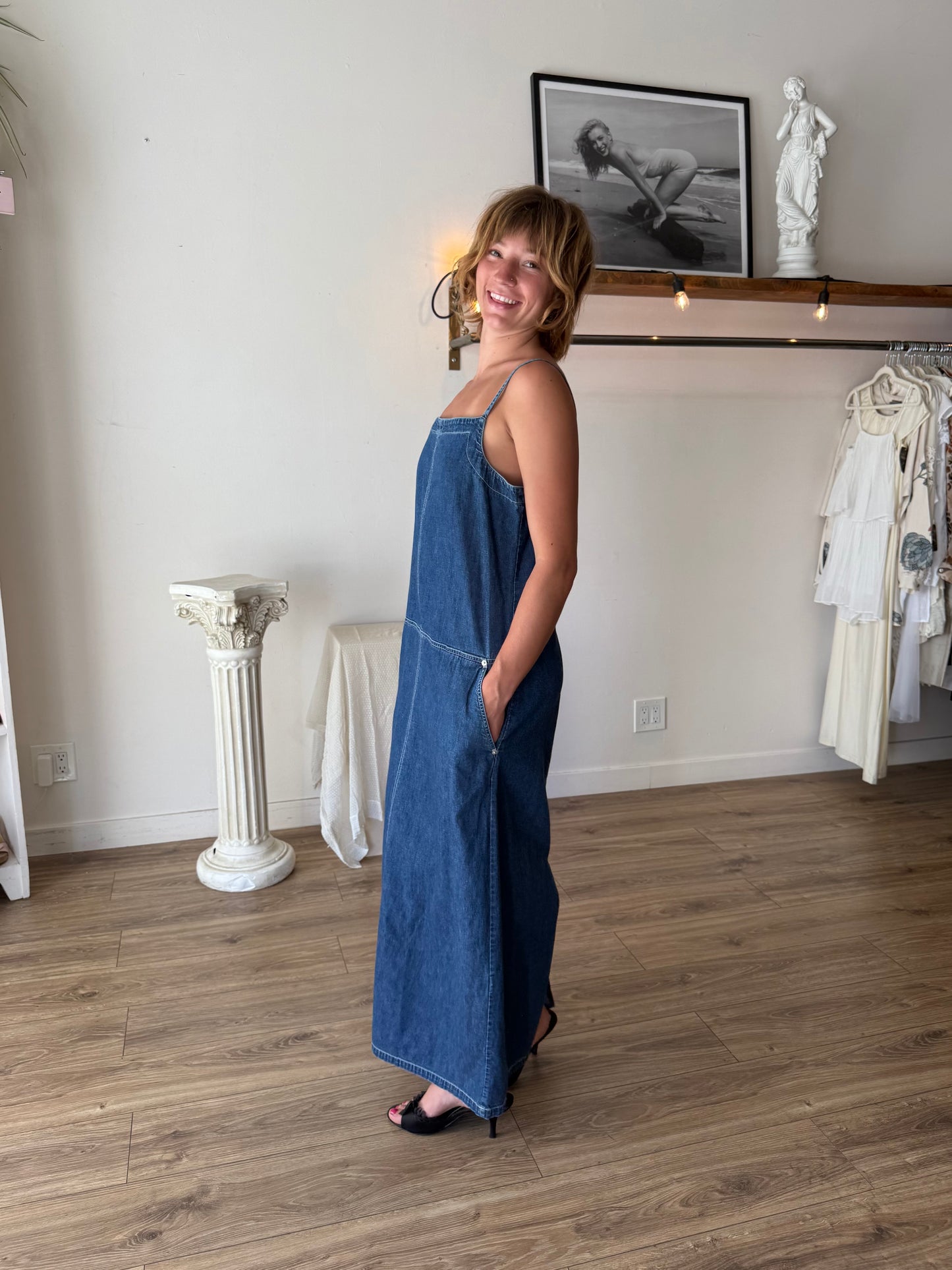 DKNY denim maxi dress