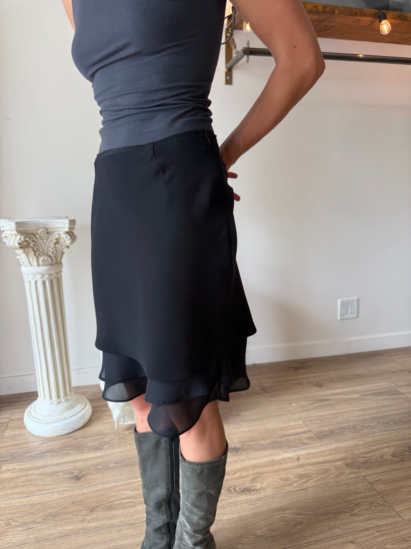 2000s chiffon layered skirt