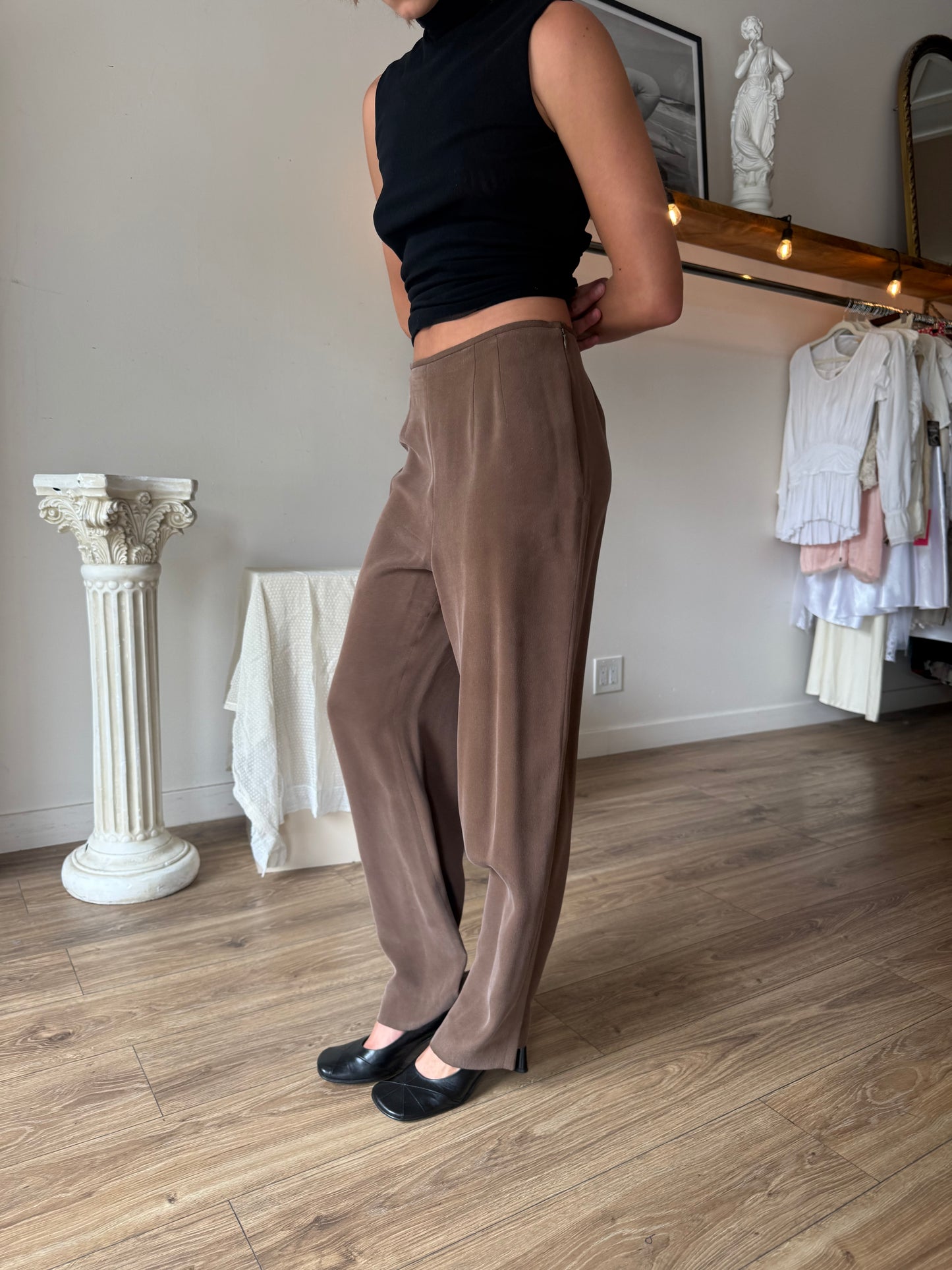 Vintage 100% silk pants