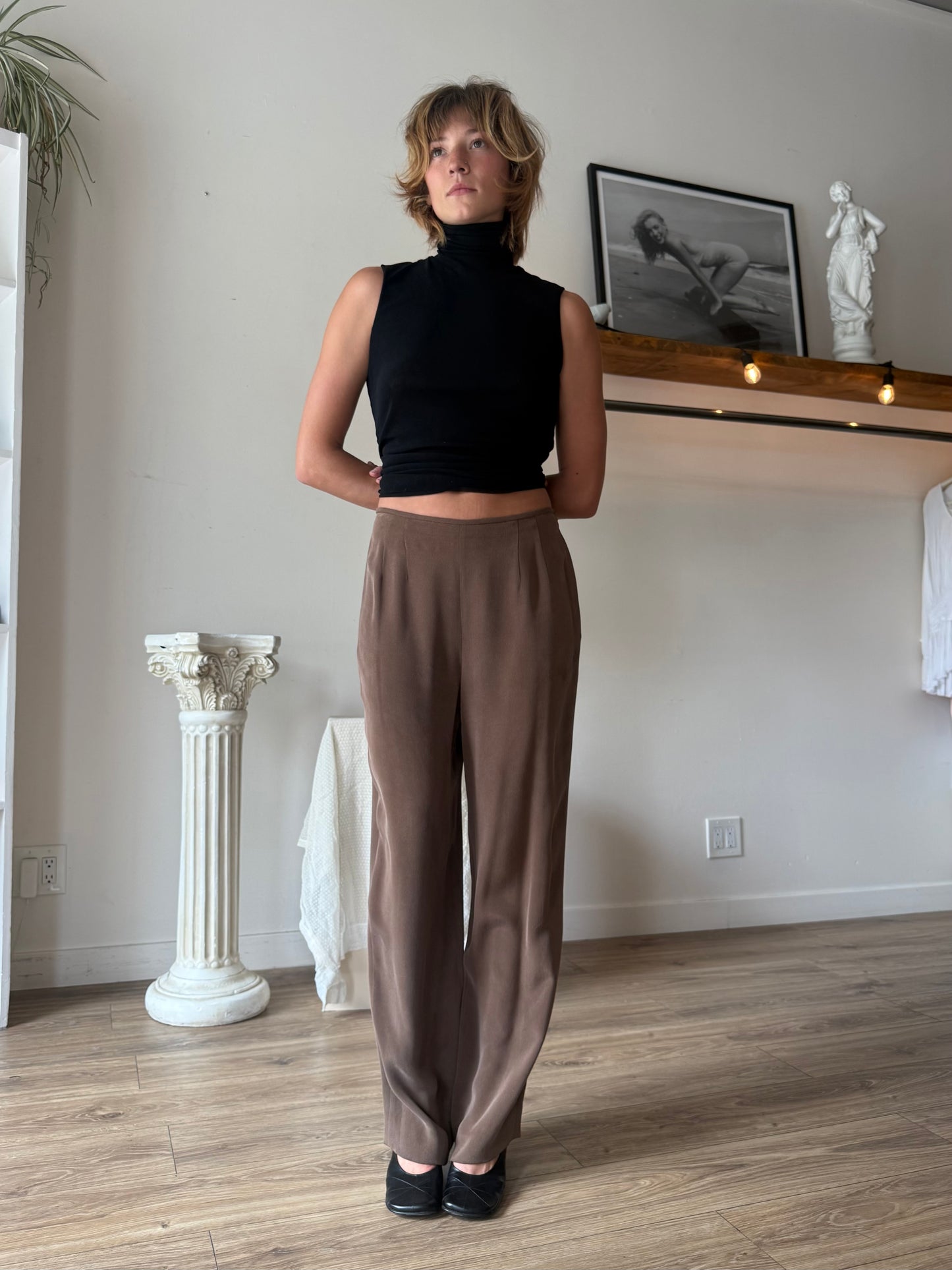 Vintage 100% silk pants