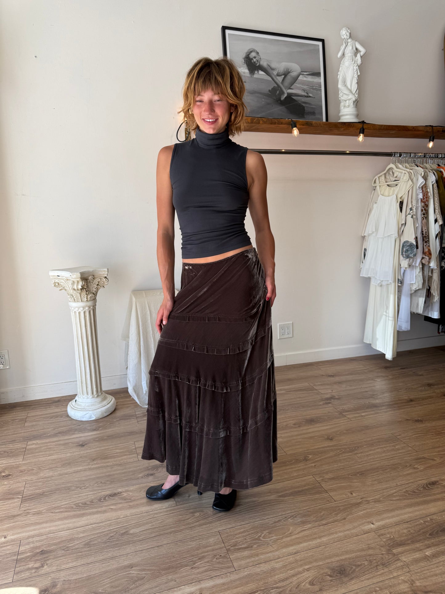 Ideology Velvet Maxi Skirt