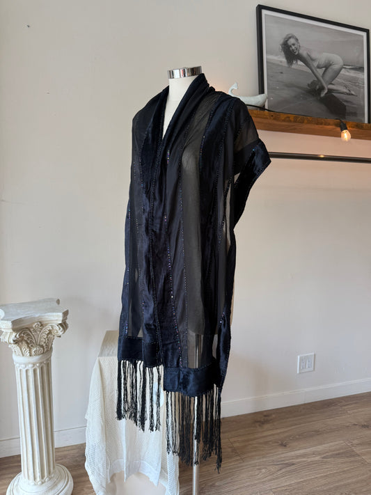 Vintage Velvet Sheer Scarf