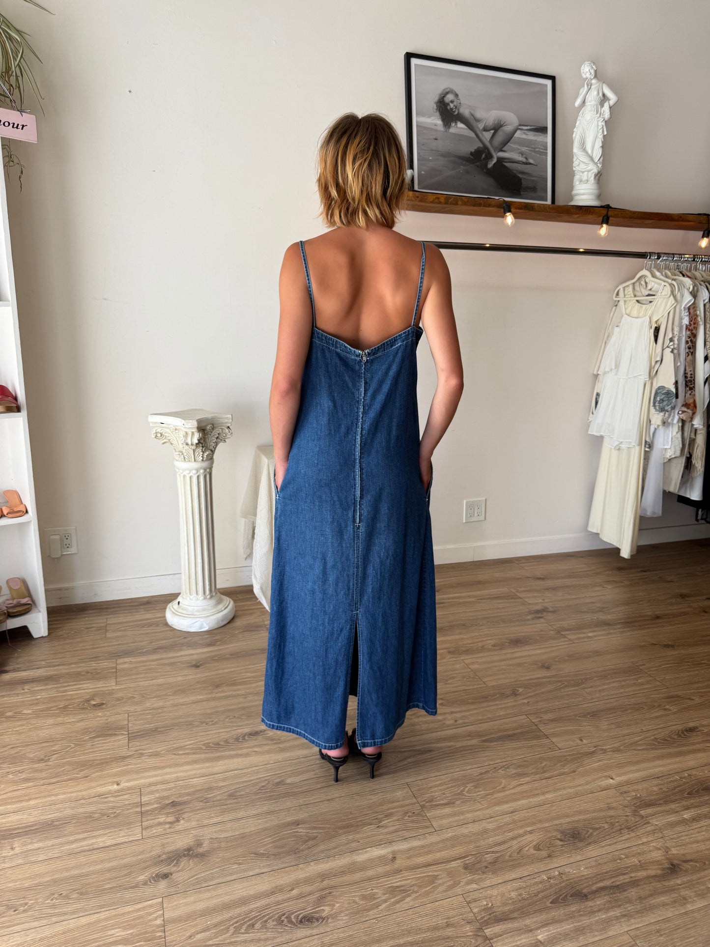 DKNY denim maxi dress