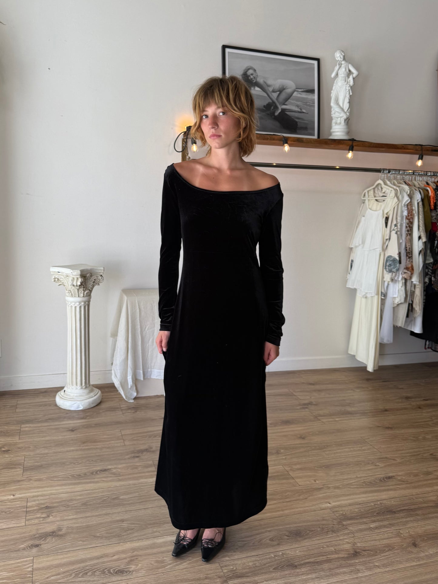 Eddie Bauer 90s velvet maxi dress