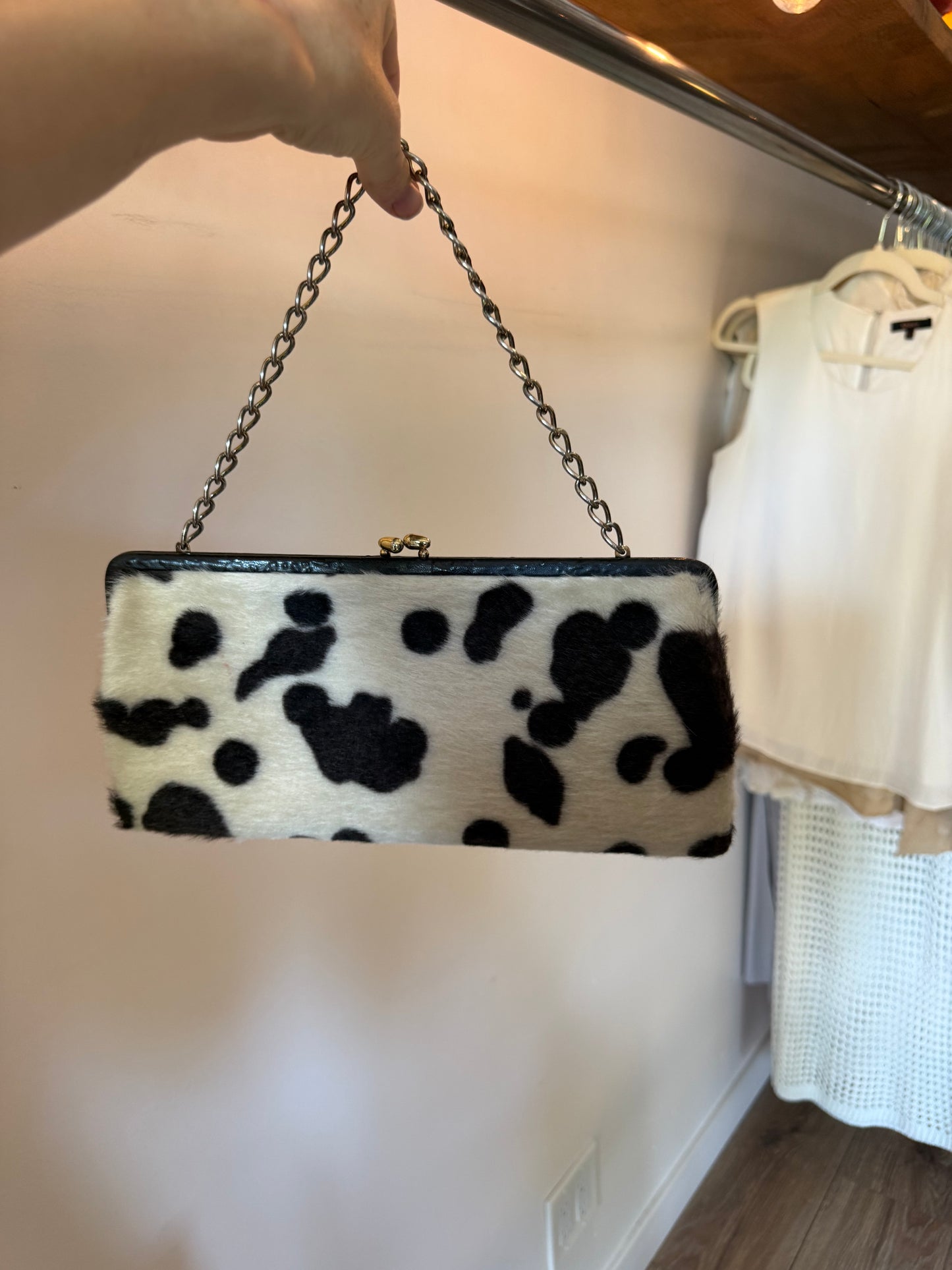 Ingber vintage faux fur clutch