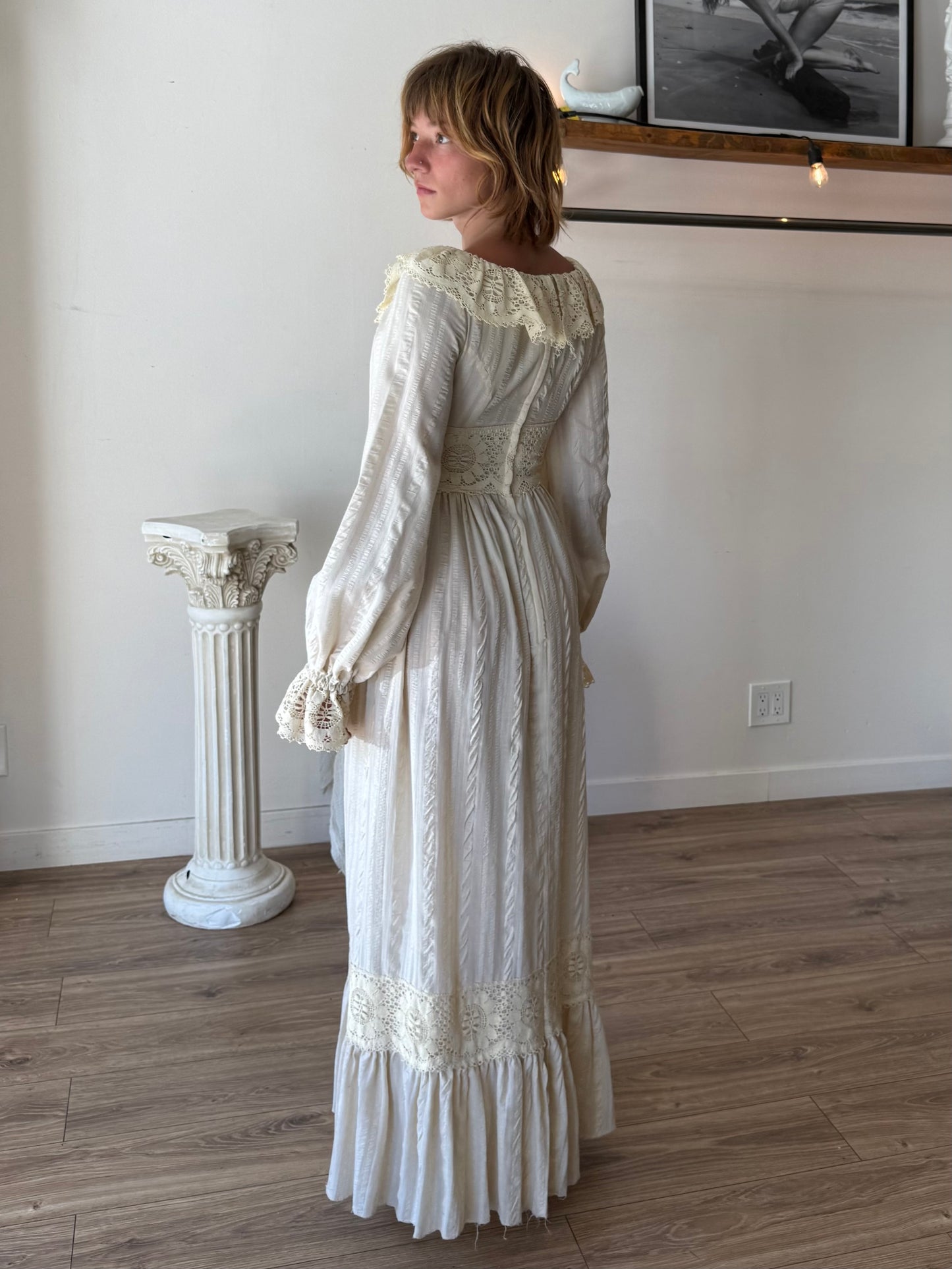 Joy Stevens 1970s Edwardian Style Dress