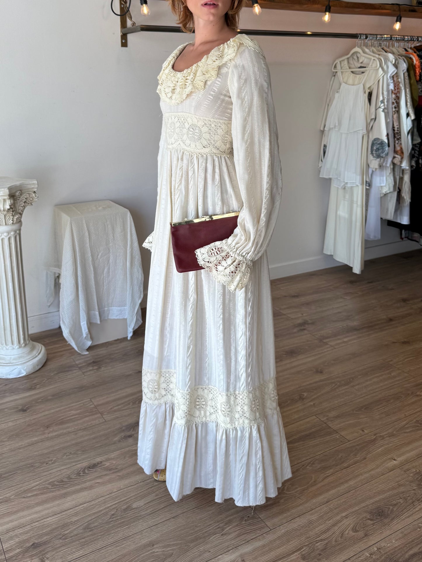 Joy Stevens 1970s Edwardian Style Dress