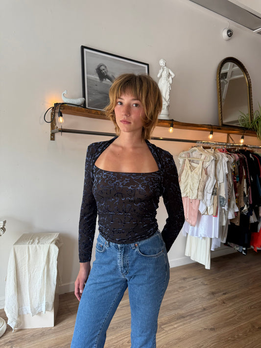 Armani Burnout Velvet top s/m