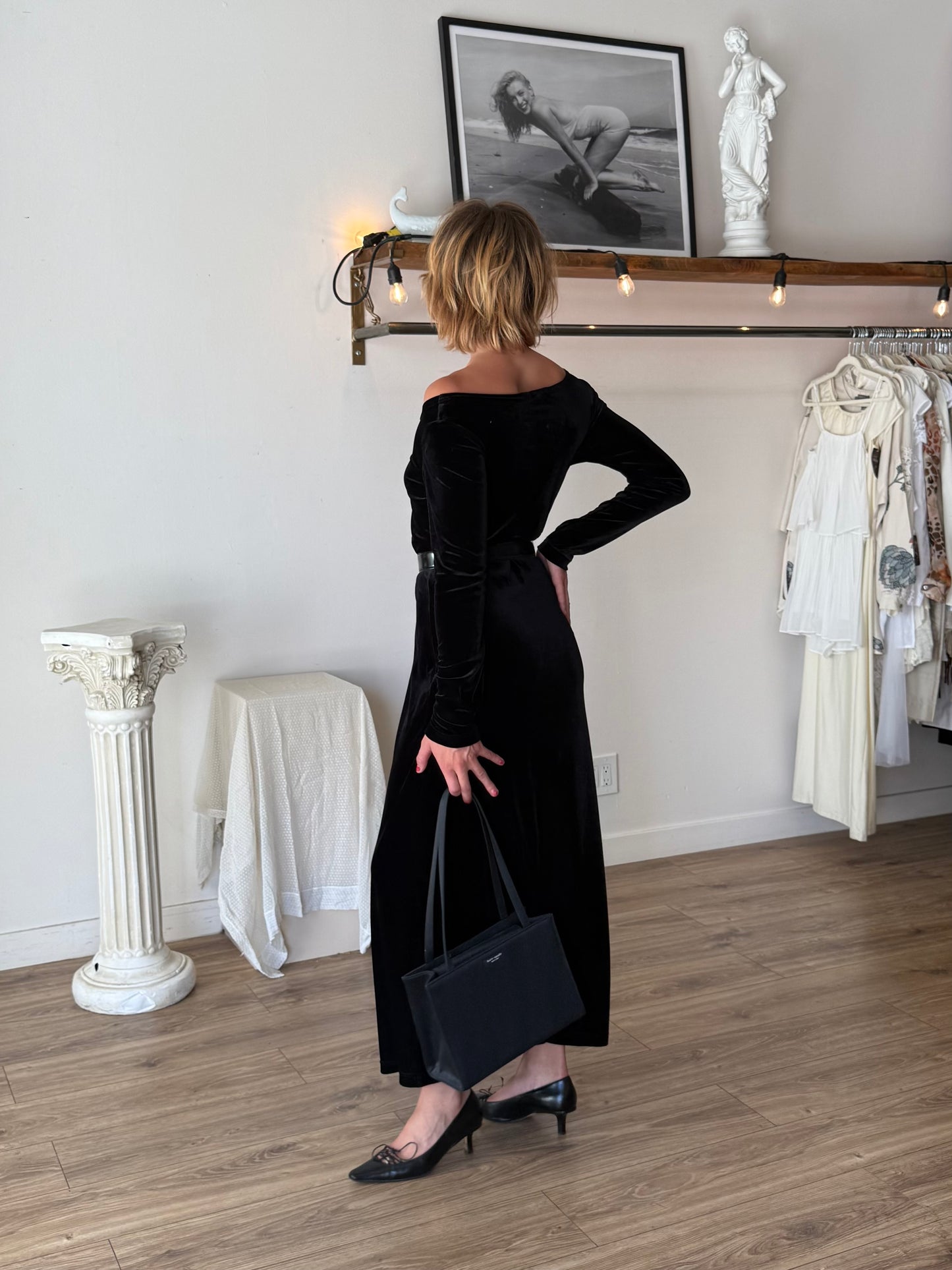 Eddie Bauer 90s velvet maxi dress