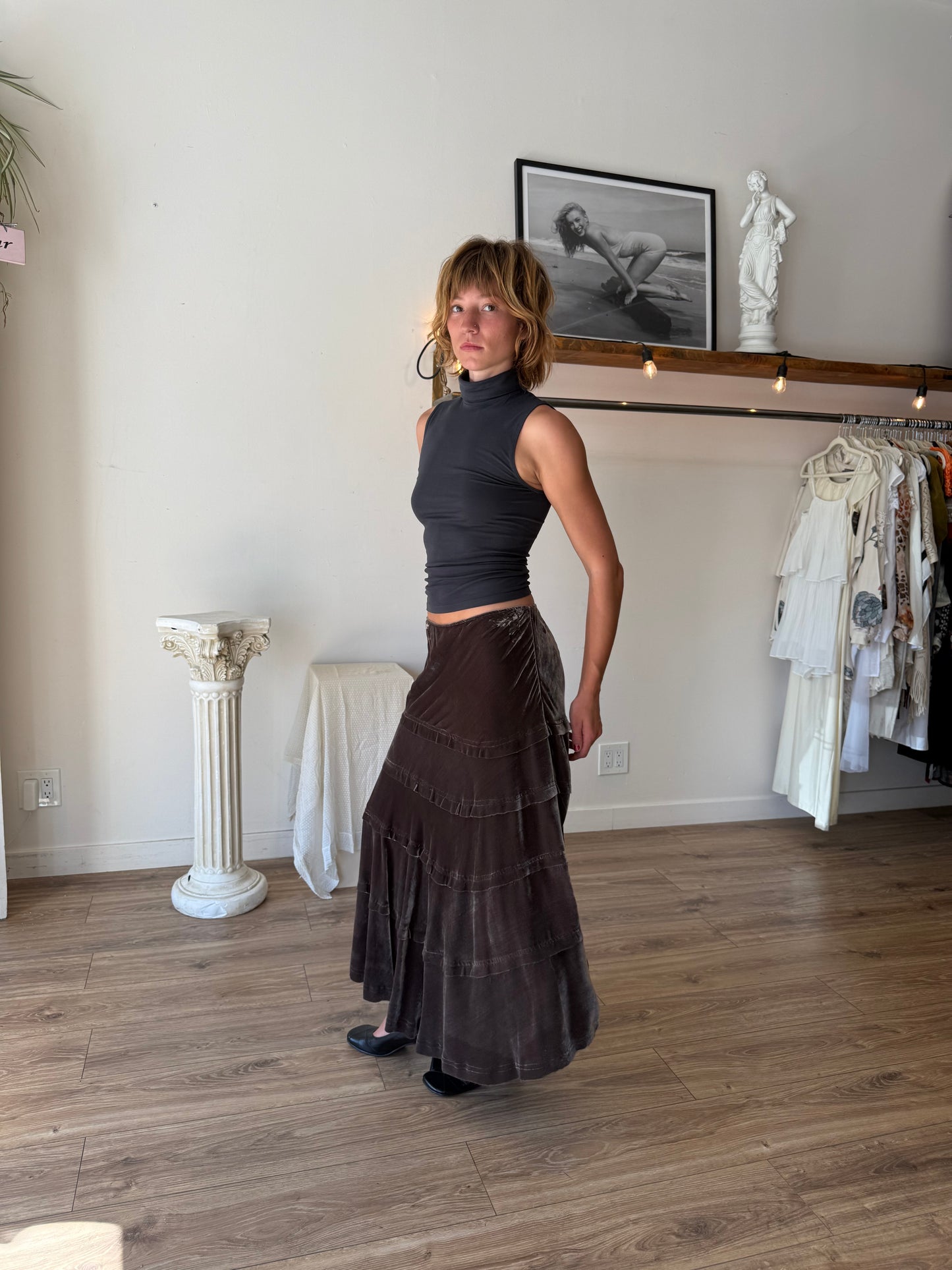 Ideology Velvet Maxi Skirt
