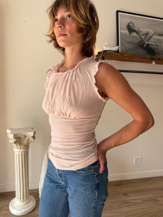 Arden B blush pink nylon top
