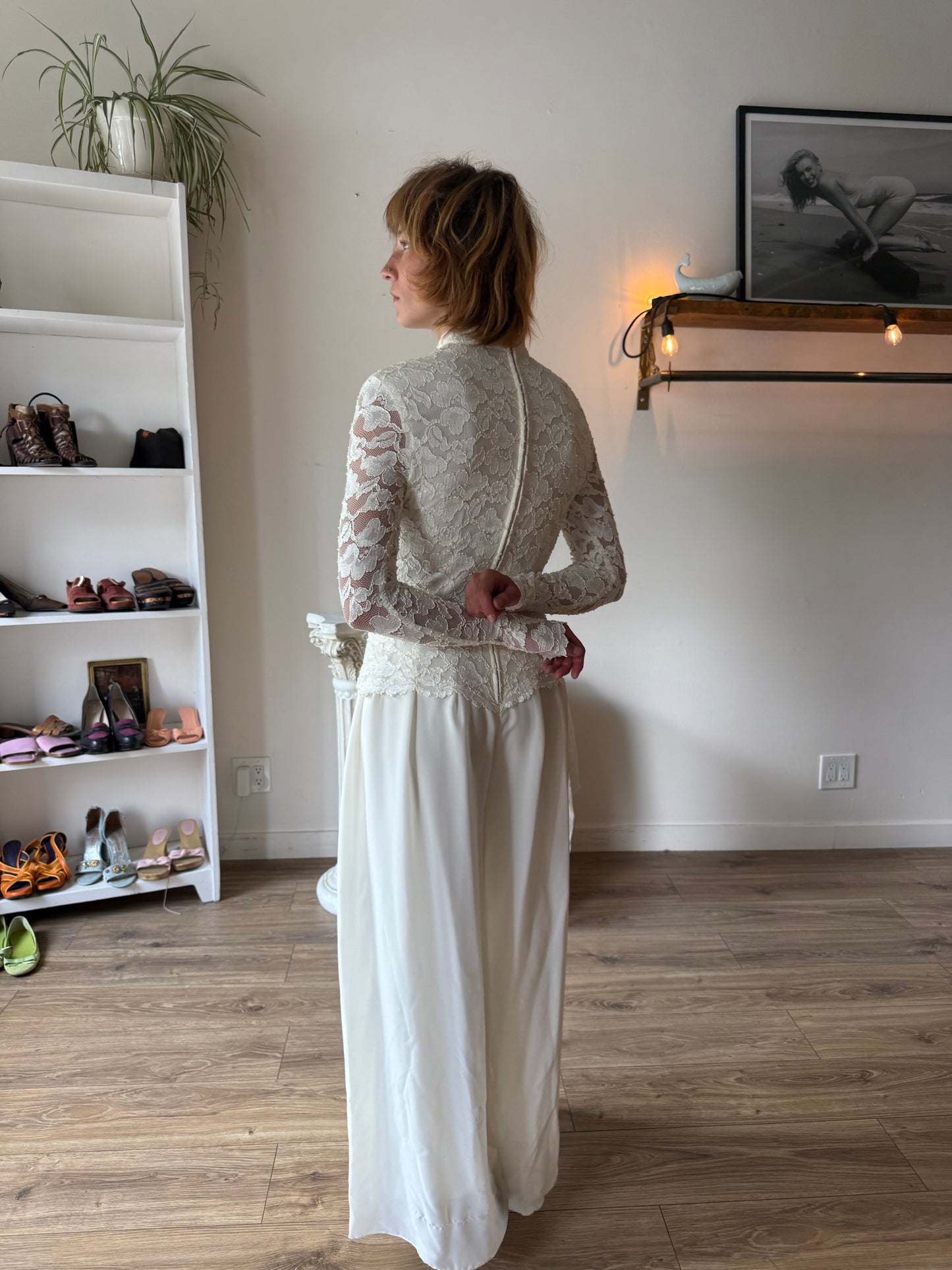 Frenze Bridal Cream Lace Jumpsuit