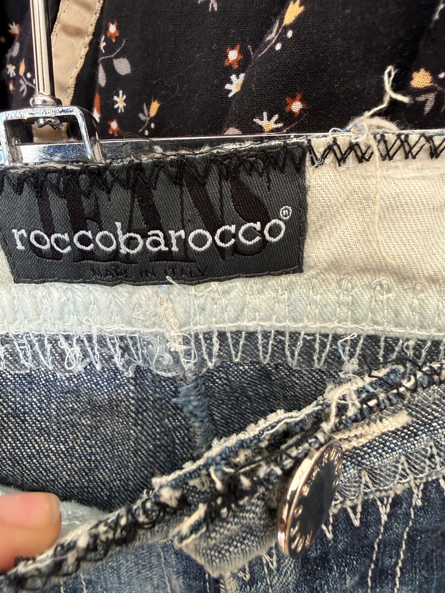 Roccobarocco 2000s flare denim pants