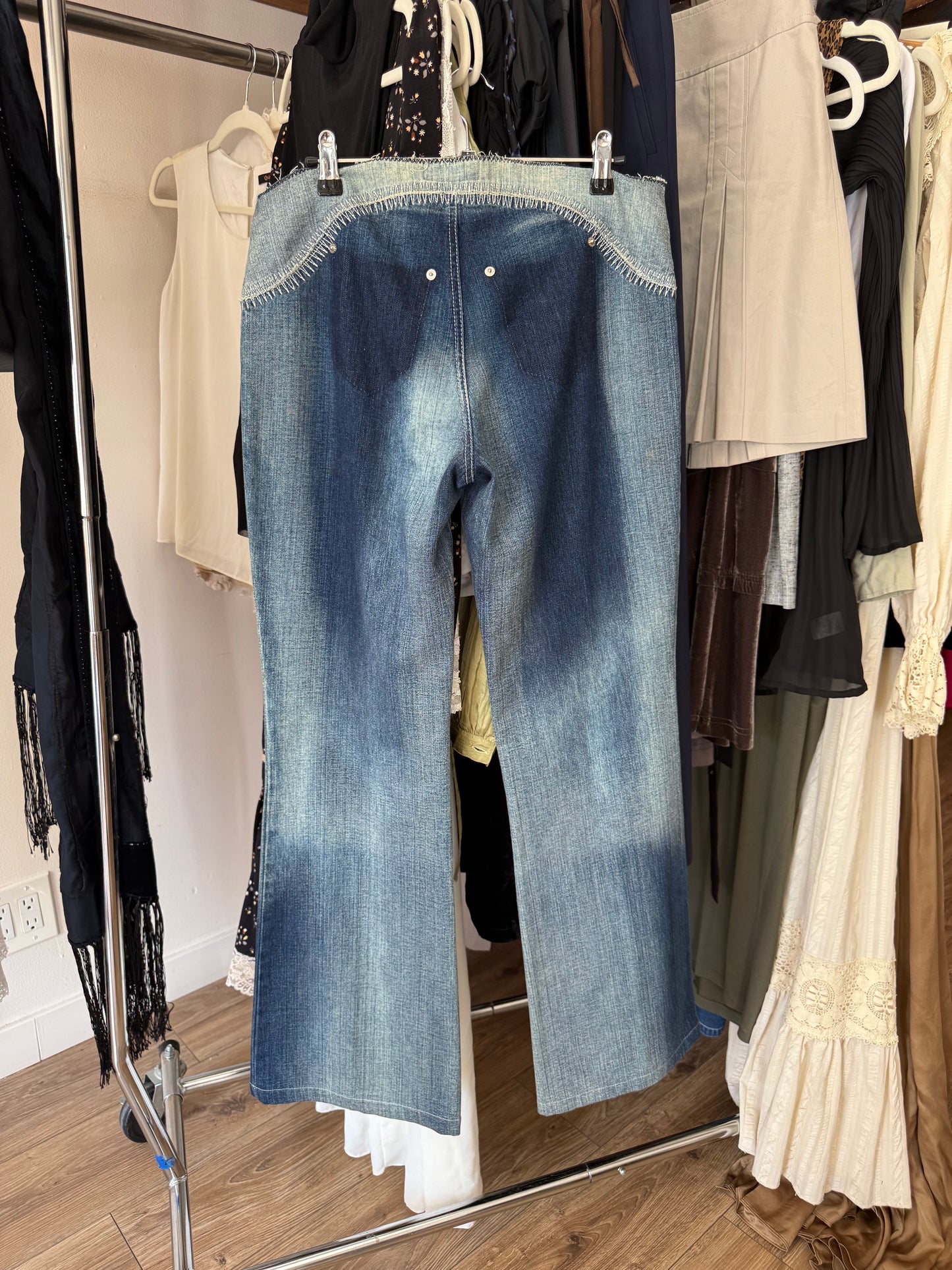 Roccobarocco 2000s flare denim pants