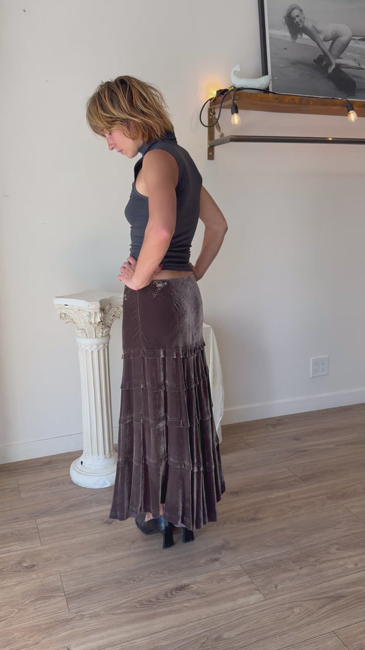 Ideology Velvet Maxi Skirt